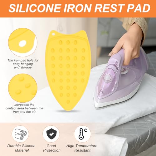PATIKIL Silicone Iron Rest Pad, Multipurpose Hot Heat Resistant Iron Rest Plate Protective Pad for Ironing Board Hot Resistant Steamer Steam Compact Mat, Yellow - color: Yellow