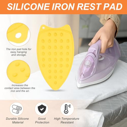 PATIKIL Silicone Iron Rest Pad, Multipurpose Hot Heat Resistant Iron Rest Plate Protective Pad for Ironing Board Hot Resistant Steamer Steam Compact Mat, Yellow - color: Yellow