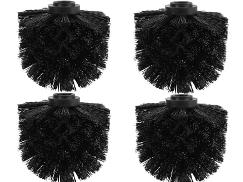 4PCS Toilet Brush Replacement Head Cleaning Tool,Toilet Bowl Brush Head Replacement with Sturdy Stiff Bristles for Bathroom (Black) - color: Black