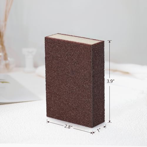 12 Pack Magic Carborundum Sponge with 2 Handle Rust Scrubber for Cookware - size: 12pcs