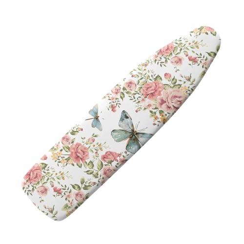 Butterfly Floral Ironing Board Cover Super Soft Ironing Board Covers Heavy Duty Iron Pad Dust Covers Resuable Iron Resistance and Heat Reflection Gifts for Family Friends - color: Butterfly Floral