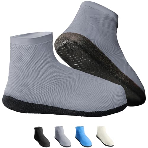 Rain Shoe Covers Waterproof Reusable Galoshes Overshoes - color: Grey, size: Medium