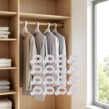 50Pcs White Plastic Windproof Hanger Hooks Clothes Hanger Buckle Clip Laundry Hanging Hooks Closet Rod Hanging Tool for Drying Rack Clothes Hangers, Suit Hangers