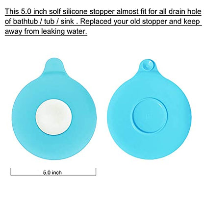 Seatery 2PCS Silicone Bathtub Stopper and Plug, Tub and Sink Drain Cover - style: Stoppers