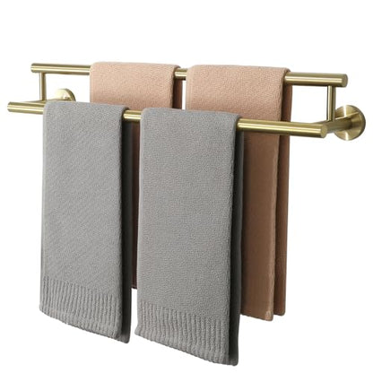 Alise Double Towel Bar Glod,24" Towel Rack for Bathroom Wall Mounted - color: Brushed Gold, size: 24-Inch (2-Bars)