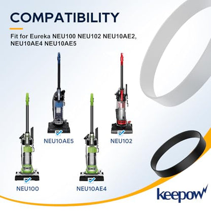 KEEPOW Vacuum Belt Compatible with Eureka Airspeed Compact Bagless Upright - size: 2*Belts