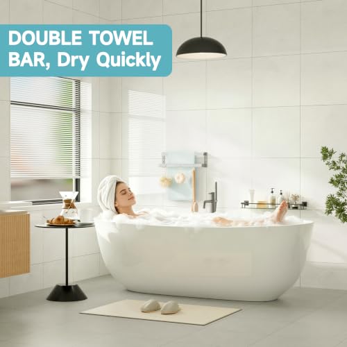 Alise Double Towel Bar, 16" Double Towel Racks for Bathroom, Brushed Nickel - color: Brushed Nickel, size: 16-inch