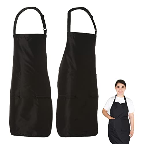 Hair Stylist Apron - Black - PU Waterproof Salon Apron Cosmetology - color: Black Apron - Polyester W/ Pu Coating