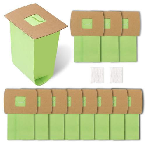 12 Pack PKBB12DW Type BB Compact Canister Vacuum Bags Replacement for Oreck XL Buster B Canister Vacuum bags BB180 BB280 BB850 BB870 BB900 BB1000 MV160 with 2 Motor Filter - size: 12 Pack