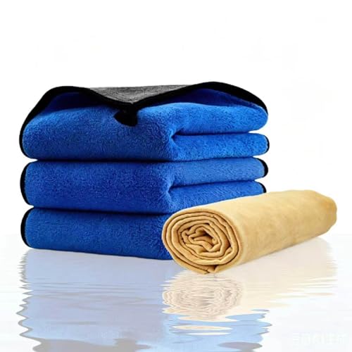 Car Cleaning Kit – MicrofiberTowels & Chamois Cloth for Drying - color: 4 Pack