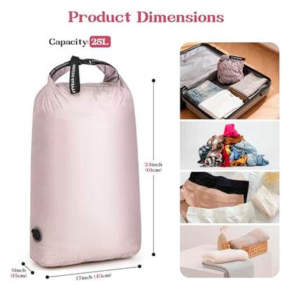 Travel Laundry Bag, Waterproof Compression Bags for Dirty Clothes - color: Purple, size: Large