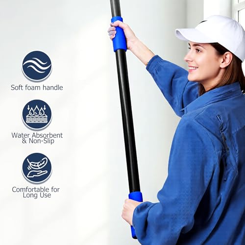 3.3-8 FT Telescopic Extension Pole Aluminum Paint Roller & Cleaning Pole - size: 8 Ft Blue
