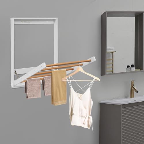 Clothes Drying Rack, Wall Mounted, Folding Clothes Drying Rack for Laundry
