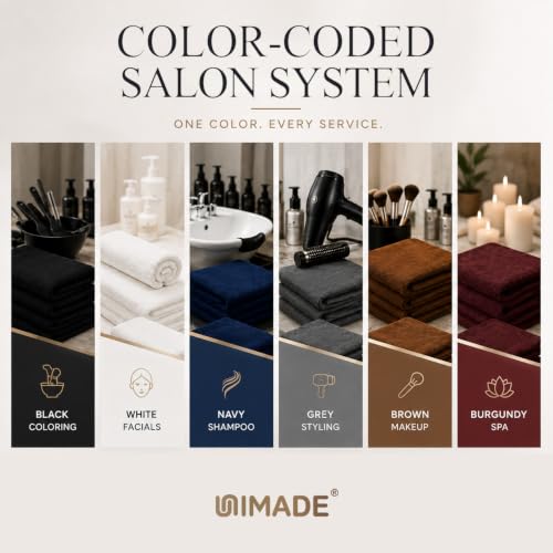 UNIMADE Salon Towels 24 Pack, Microfiber Barber Towels Bulk - color: Multicolor, size: 24PK