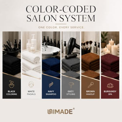 UNIMADE Salon Towels 24 Pack, Microfiber Barber Towels Bulk - color: Multicolor, size: 24PK