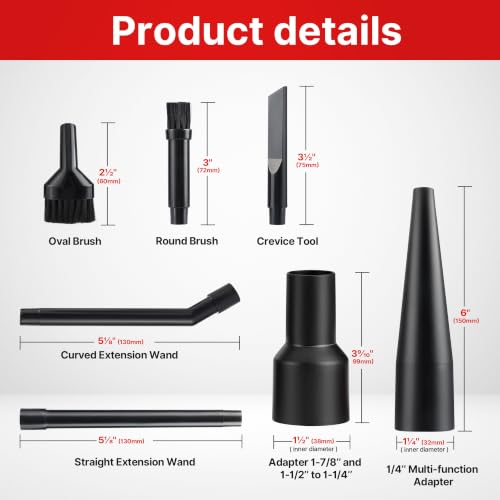 Shop-Vac 8-Pack 1-1/4" Micro Cleaning Nozzle Kit with Adapter - size: 8-Piece Kit