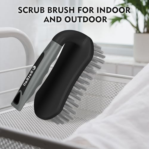 SetSail Scrub Brush, Stiff Bristle Cleaning Scrubber, 2 Pack(Black Grey) - color: Black Grey, size: 2-pack