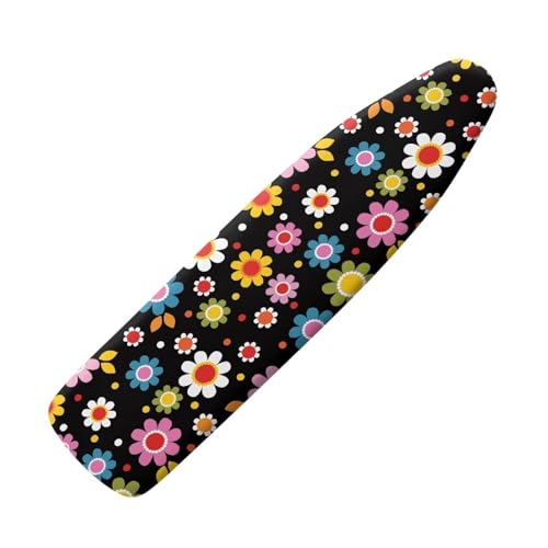 Colorful Daisies Ironing Board Cover and Pad 15 x 54 Heavy Duty Iron Board Covers Standard Size Padding Decorative Covers for Most Iron Boards Ironing Pad Cover - color: Colorful Daisies