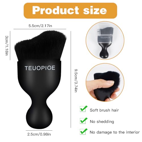 Car Detailing Brush for Interior Dusting and Air Vents,Black - color: black