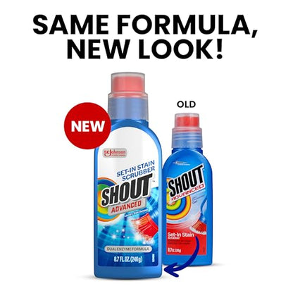 Shout Advanced Set-In Stain Scrubber Laundry Stain Remover, 8.7oz, (1-Pack)
