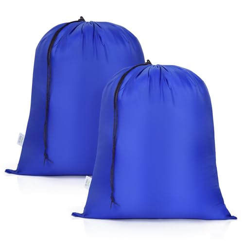 OTraki Medium Laundry Bag 20x24 Inch Drawstring Travel Laundry Bags Durable Dirty Clothes Organizer Machine Washable Delicates Lingerie Wash Bags Drying do not exceed 176℉ Blue - size: 20x24 inch