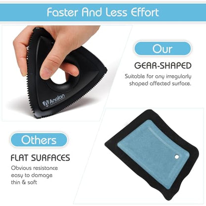 Mini Pet Hair Remover for Car Detailing(Suit with 2 Blades, Lemon Blue) - color: Lemon Blue