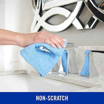 Quickie Microfiber Cleaning Cloth, 14 x 14 Inches, Blue, Pack of 24, Washable and Reusable, Ideal for Multi-Surface Indoor/Outdoor Dusting and Polishing - size: 14 inch x 14 inch, style: 24 Pack