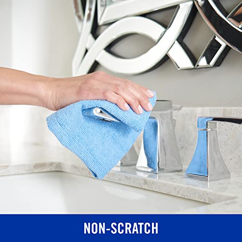 Quickie Microfiber Cleaning Cloth, 14 x 14 Inches, Blue, Pack of 24, Washable and Reusable, Ideal for Multi-Surface Indoor/Outdoor Dusting and Polishing - size: 14 inch x 14 inch, style: 24 Pack