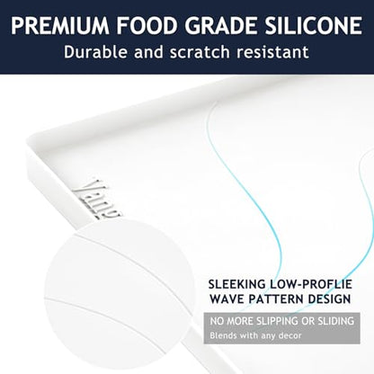 Heavy Duty Silicone Under Sink Mats for Kitchen Waterproof 37" x 19", Extra Thick Under Sink Rubber Mat Drip Tray, Raised Edge Under Sink Liner,Prevent Drips, Leaks, Spills,White - color: White, size: 37'' x 19'' x 1''