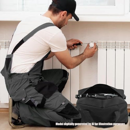 Small Tool Bag, Close Top Wide Mouth Tool Organizer Bag, Large Tool Bags - color: black, size: 18 Inch