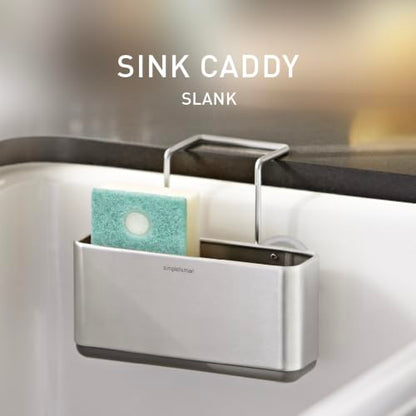 simplehuman Slim Sink Caddy Sponge Holder, Brushed Stainless Steel, Silver - size: Slim, style: Slim
