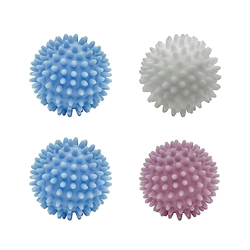 Laundry Balls, 4Pcs PVC Laundry Scrubbing Balls for Washing Machine, 2.5In Reusable Washer Laundry Dryer Balls for Reducing Clothing Wrinkles, Better Clean (4)