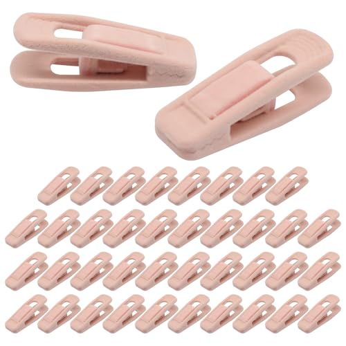 Velvet Hanger Clips, 40 PCS, Light Pink - color: Light Pink