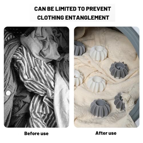 10Pcs Reusable Laundry Balls Scrubbing Balls Gray White Silicone Dryer Balls Washing Machine Ball Fabric Softener Alternative for Clothes Deep Cleaning Anti-Winding