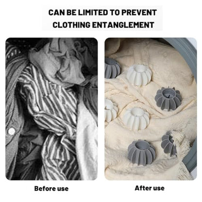 10Pcs Reusable Laundry Balls Scrubbing Balls Gray White Silicone Dryer Balls Washing Machine Ball Fabric Softener Alternative for Clothes Deep Cleaning Anti-Winding