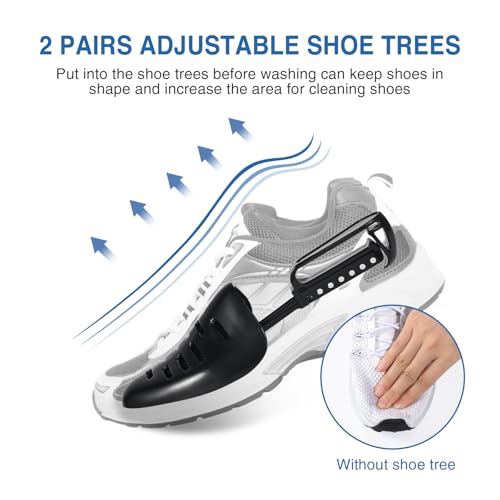 Teletrogy Shoe Laundry Bags for Washing Machine, Reusable Laundry Shoe Bag for Washer and Dryer, Fluffy Fibers 360° Wrap Around Cleaning, Adjustable Protective Shoe Trees - Home Dorm Travel, Gray - color: Gray