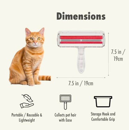 Roller Pet Hair Remover and Reusable Lint Roller - Cat and Dog Hair Remover for Furniture, Carpet, Clothes, Bedding and Car Seats- Lightweight, Multi-Surface Fur Removal Tool (Red) - color: Red