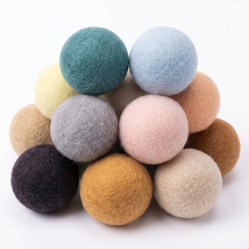 WILLBOND 10 Pcs Wool Dryer Balls Bulk 3 Inch Laundry Reusable Colored Anti Static Wool Balls Natural No Lint Fabric Softener Dryer Sheets Replaces for Reducing Wrinkles Save Drying Time(Morandi) - color: Morandi