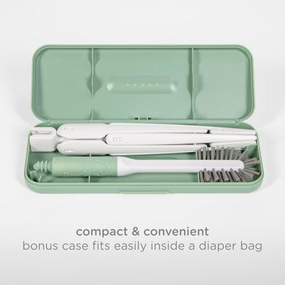 Ubbi On-the-Go Drying Rack & Bottle Brush Set, Holds Up To 8 Bottles, Sage - color: Sage
