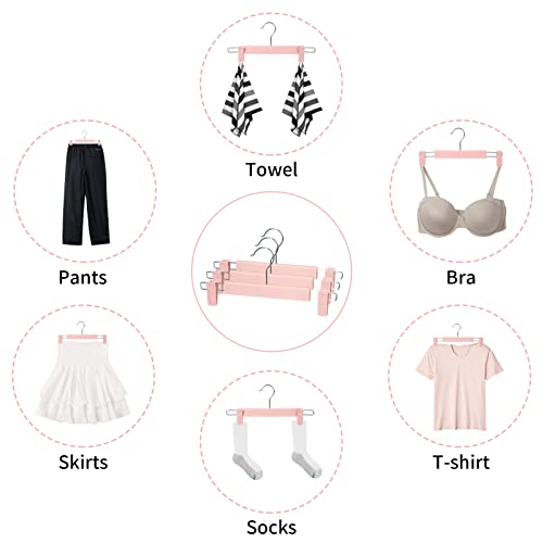 Pants Hangers with Clips, Skirt Hangers, 10 Pack, Pink - color: Pink, size: 10Pack
