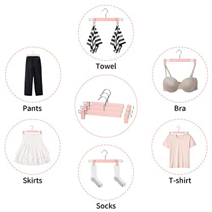 Pants Hangers with Clips, Skirt Hangers, 10 Pack, Pink - color: Pink, size: 10Pack