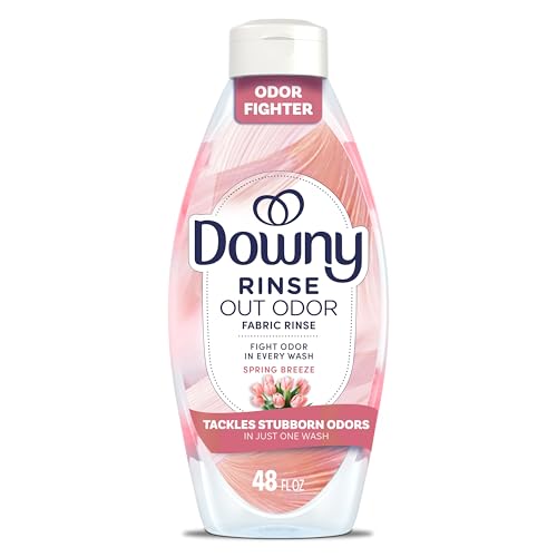 Downy Rinse Laundry Odor Remover, Spring Breeze Scent, 48 FL OZ, Fabric Softener and Laundry Odor Removal Rinse