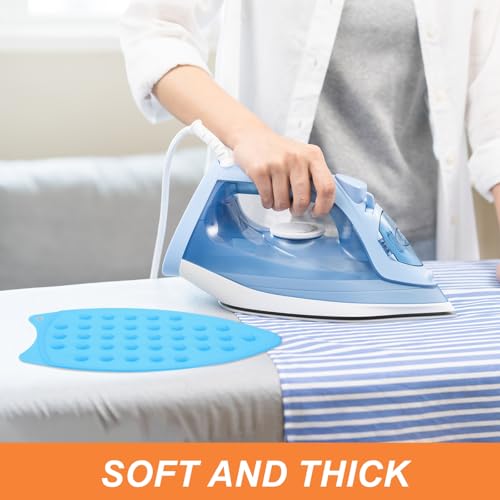 PATIKIL Silicone Iron Rest Pad, Multipurpose Hot Heat Resistant Iron Rest Plate Protective Pad for Ironing Board Hot Resistant Steamer Steam Compact Mat, Blue - color: Blue