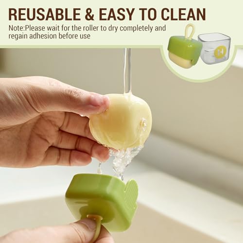 Mini Lint Roller Reusable Washable Sticky Pet Hair Remover - color: Beige+beige