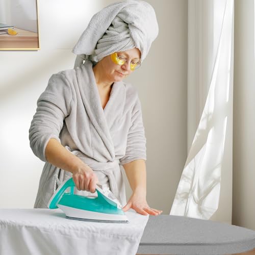 Ironing Board, 43x14 Inch Iron Board with Steam Rest, Heavy Duty Metal Frame Legs Ironing Table with Heat Resistant Cover Mat, Foldable Full Size Hanger Ironing Stand (Grey, 52" L x 14" W x 34.6" H) - color: Gray