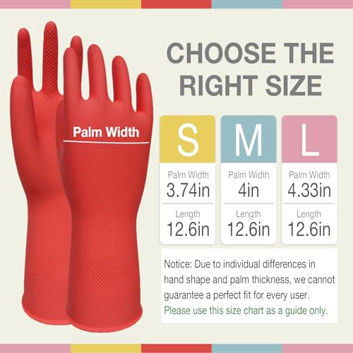 Kitchen Dish Washing Gloves 5 Pairs Rubber Cleaning Reusable Gloves Large - size: Large