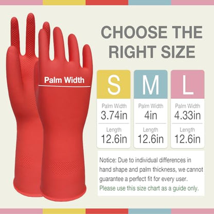 Kitchen Dish Washing Gloves 5 Pairs Rubber Cleaning Reusable Gloves Large - size: Large