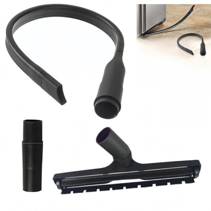 Crevice Tool & Vacuum Brush Head for All Vacuum Cleaners Accepting,Flexible Hose with 1-1/4"(32mm) or 1-3/8"(35mm) Adapter, Multi-Surface Hard-to-Reach Cleaning for Sofas & Appliances