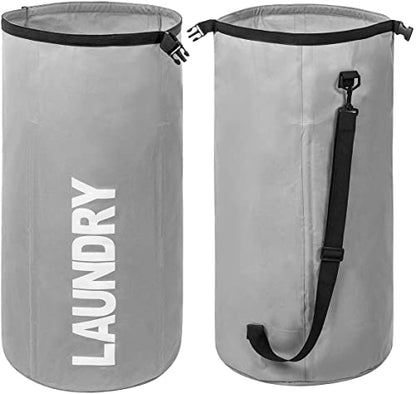 WOWLIVE Backpack Laundry Bag for College, Collapsible Hampers for Laundry - color: Gray