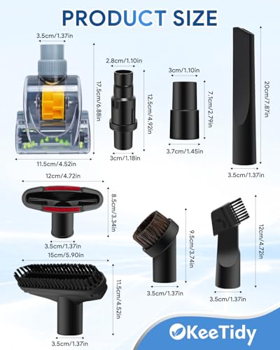 Upgraded Pet Hair Power Brush Attachment Compatible with Shark Navigator - color: 6 brush heads + 2 adapters